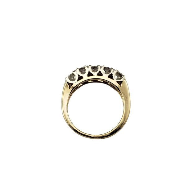 14 Karat Yellow and White Gold Diamond Wedding Band Ring Size 6.25 #10069 - Picture 5 of 8